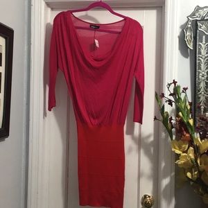 Bebe Stretchy Red/Pink Dress XS